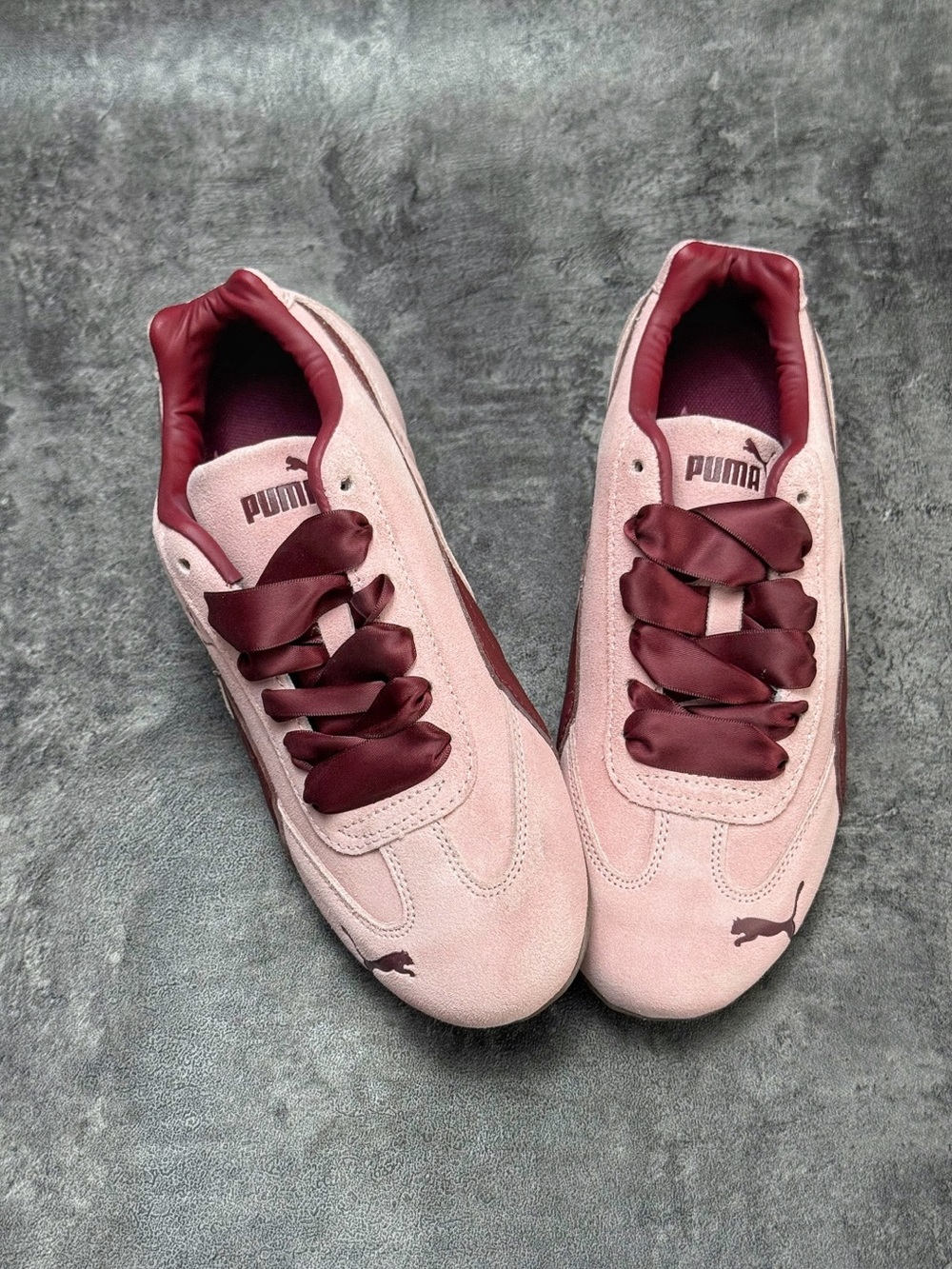 Puma Pink and Burgundy Suede Women's Sneakers - Picture 3 of 9